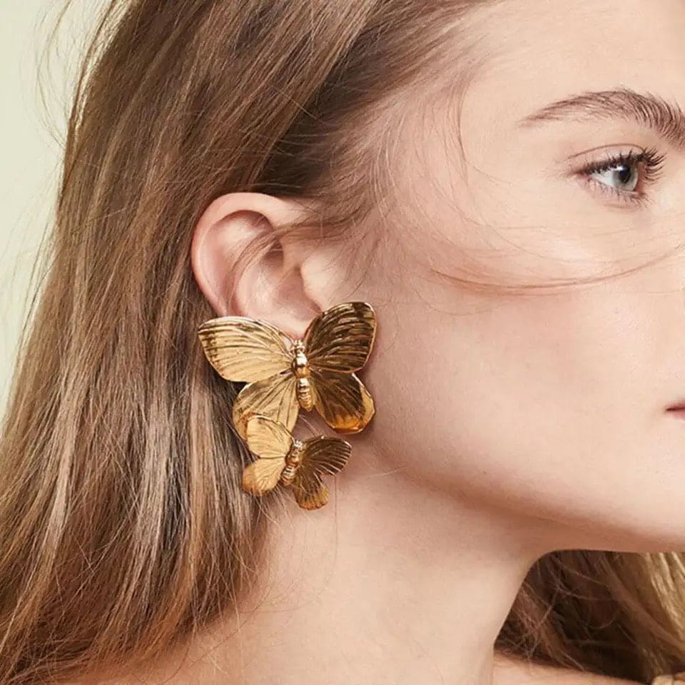 Double Butterfly Earrings, Butterfly Insect Individual Stud Earrings, Butterfly Geometry Stud Earrings For Women, Vintage Butterfly Drop Earrings Double Butterfly Earrings, Butterfly Insect Individual Stud Earrings, Butterfly Geometry Stud Earrings For Women, Vintage Butterfly Drop Earrings